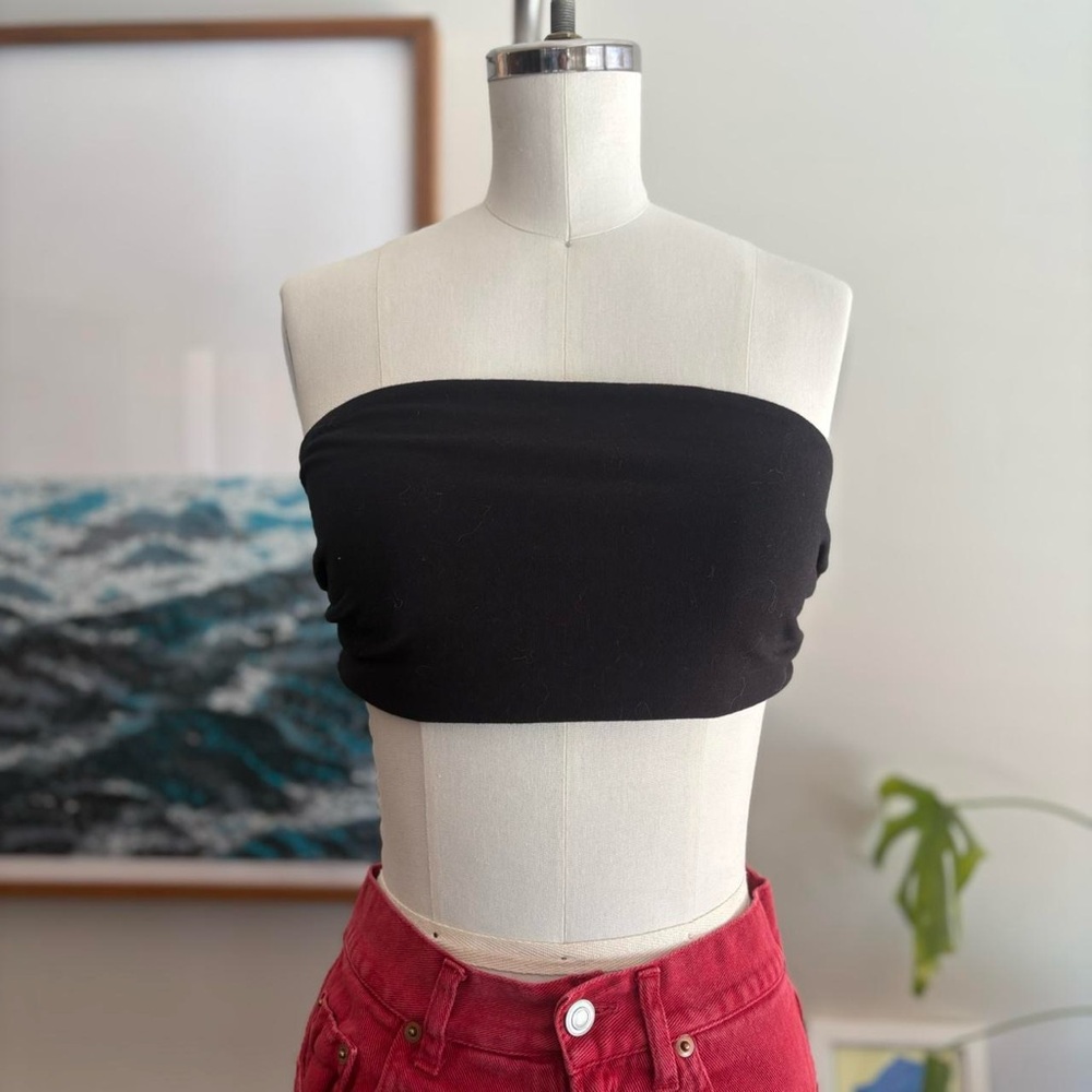Wild Fable Black Strapless Crop Top